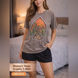 Texan Brown Graphic T-Shirt MEDIUM